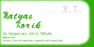 matyas korik business card